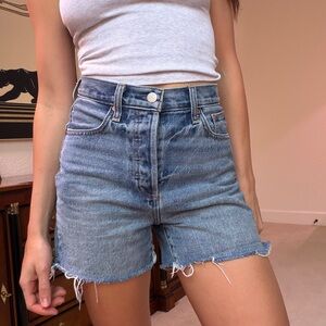 Denim Forum Aritzia Classic Blue Jean Shorts